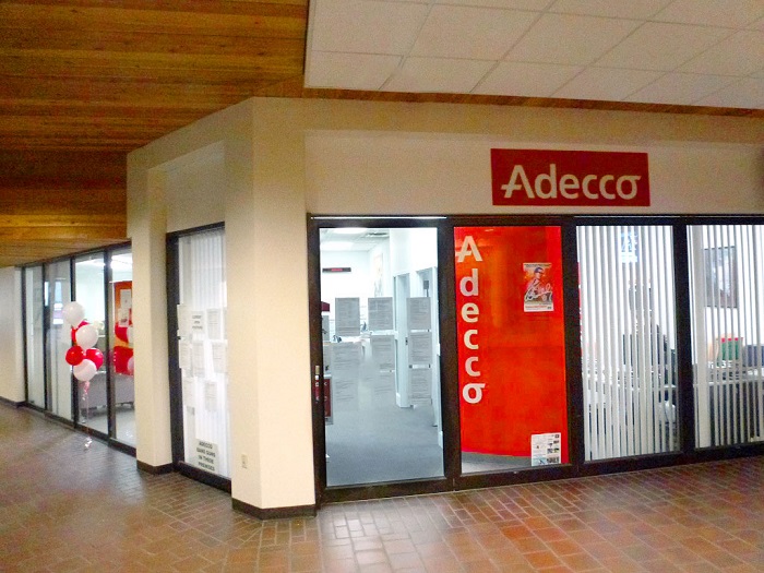 Adecco's store front in the Holiday Center