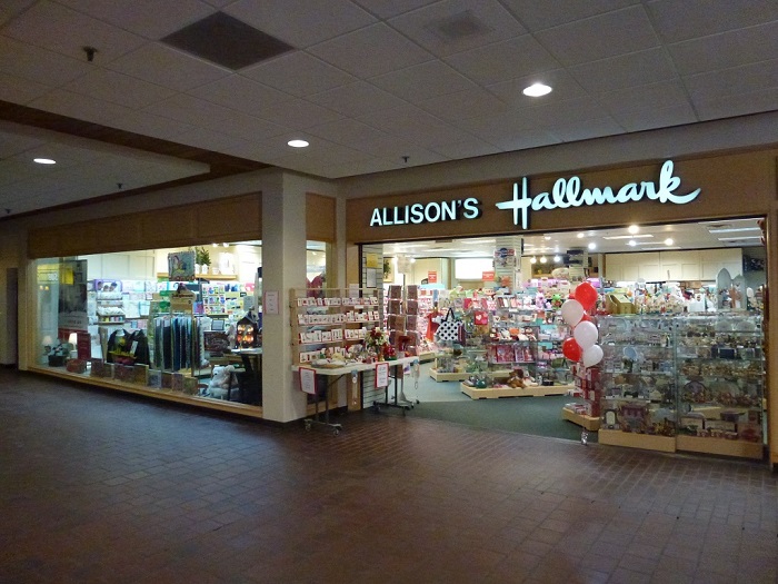 Allison's Hallmark store front in the Holiday Center